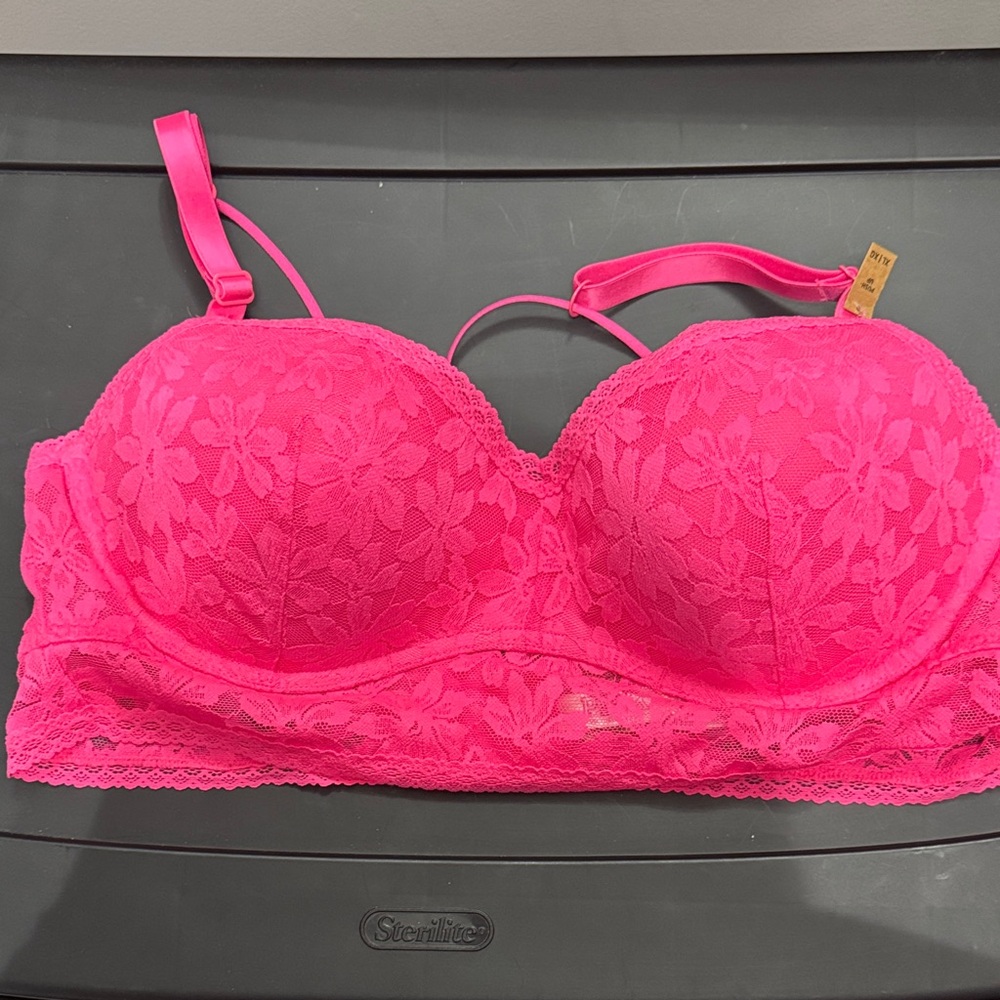 PINK Victoria's Secret Bright Pink Lace Bra